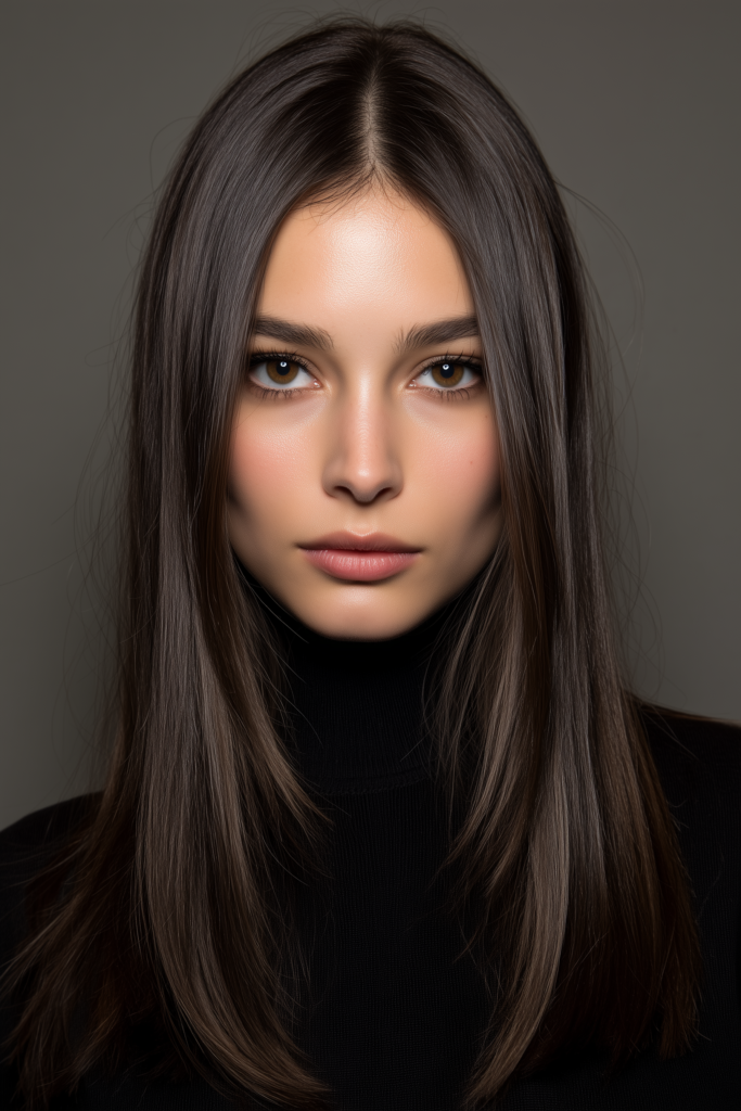 Ash Brown Face-Framing Highlights