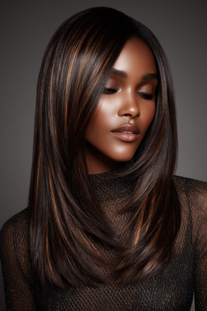 Espresso With Amber Highlights