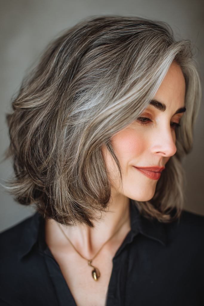 Shoulder-Length Layers with Natural Waves