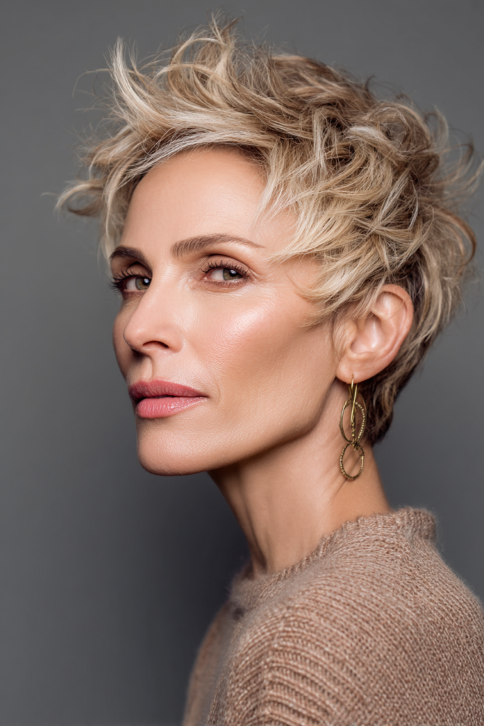 Textured Pixie with Feathered Crown