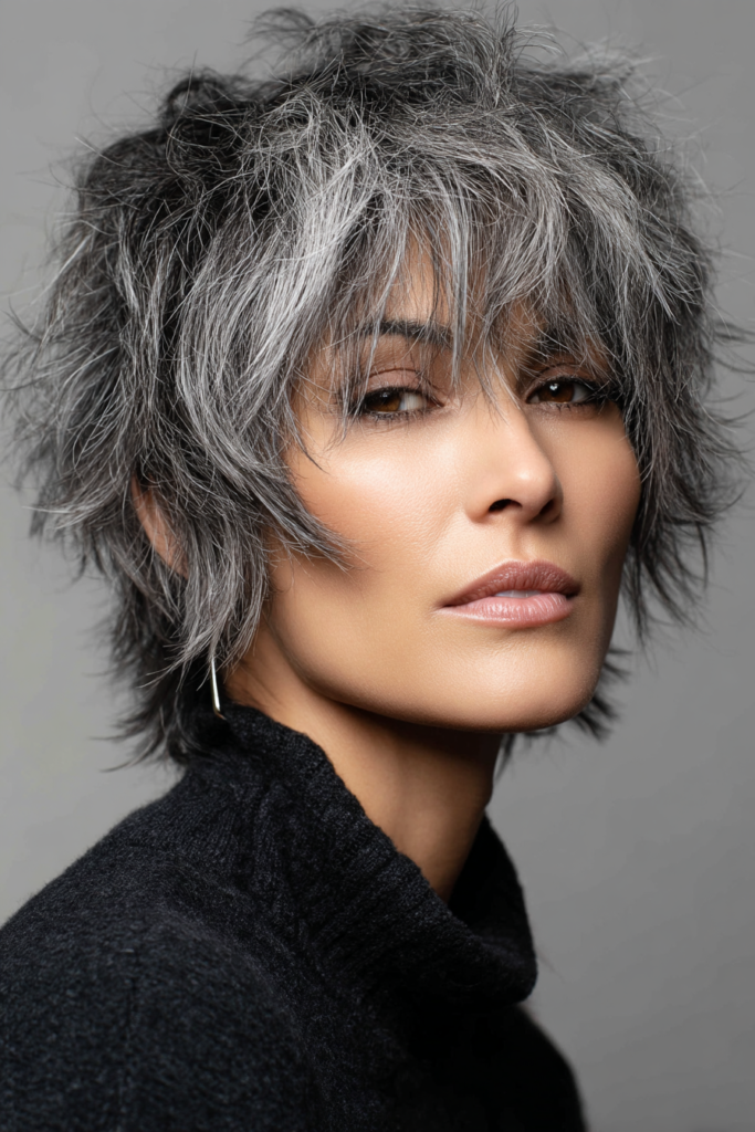 Voluminous Salt and Pepper Shag