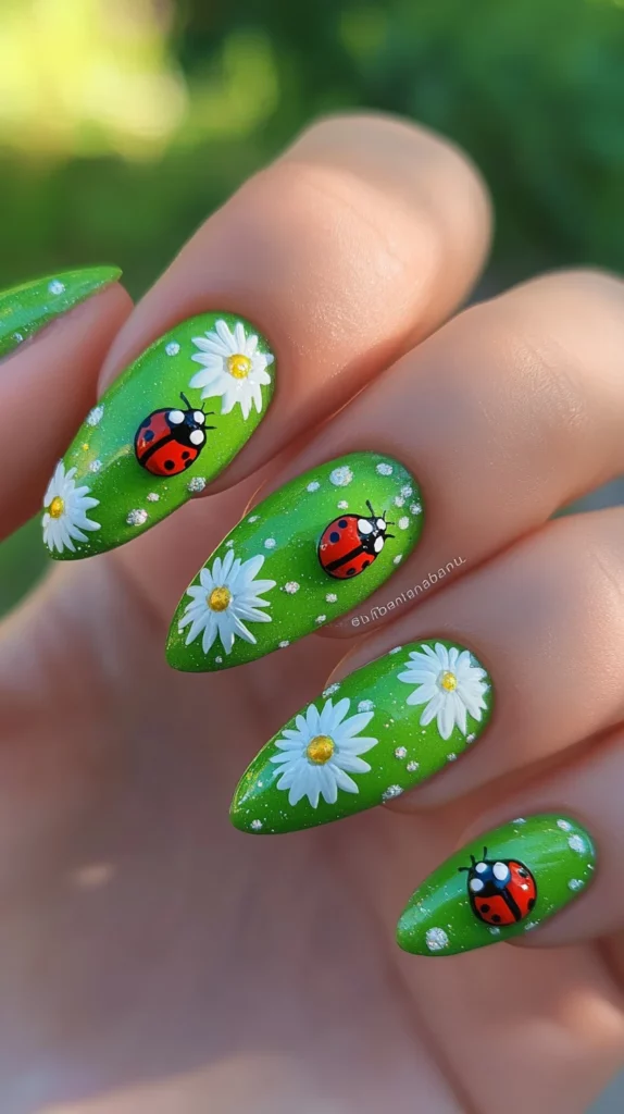 Ladybug and Daisy Floral Design