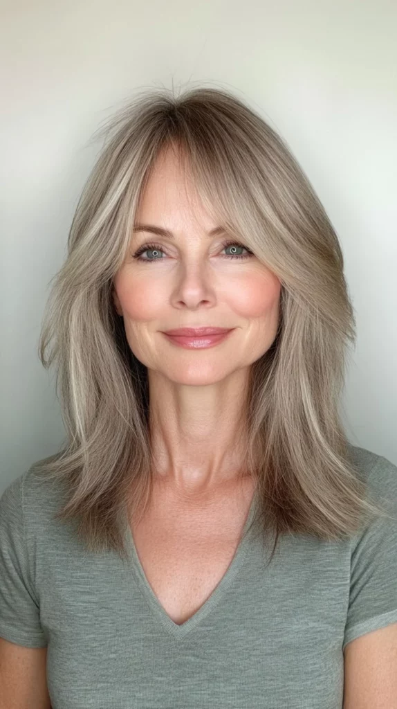 Medium-Length Cut with Curtain Bangs