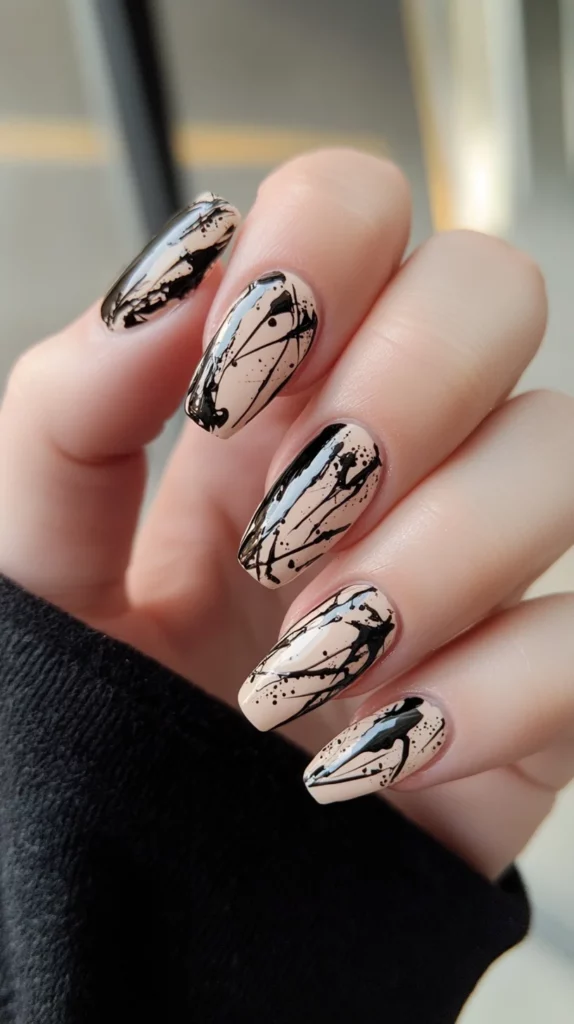 Negative Space Grunge Nails