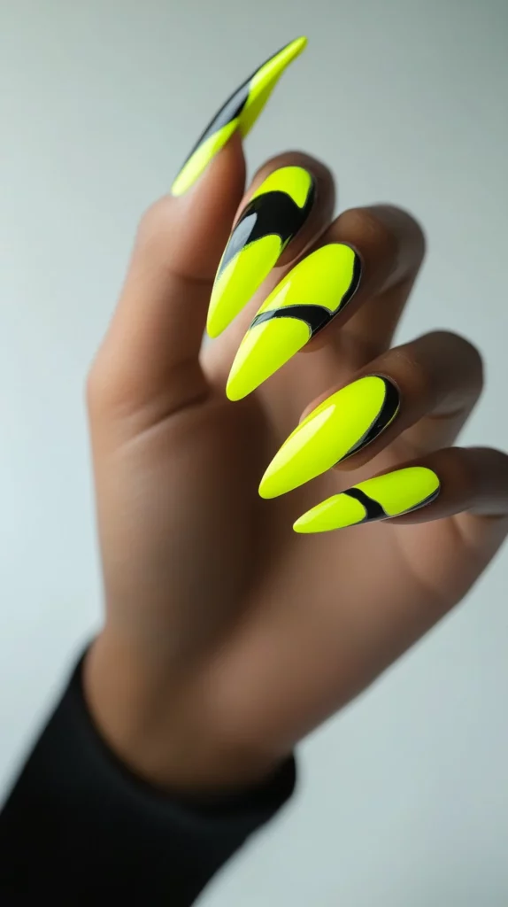 Neon Yellow with Negative Space