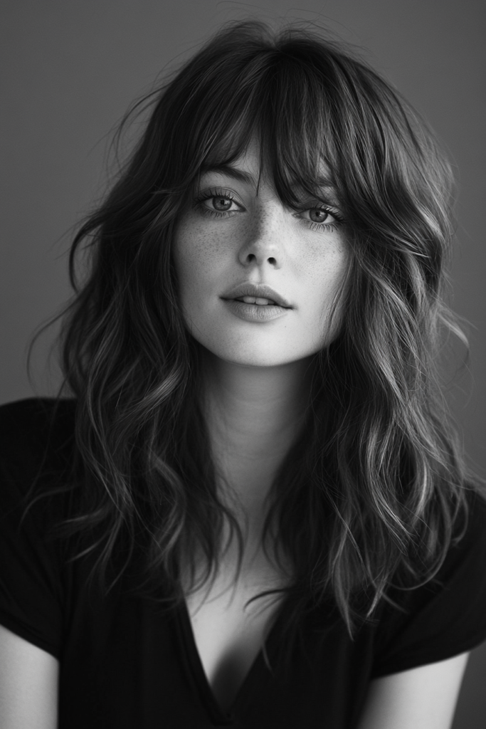 Wavy Midi Cut with Curtain Fringe