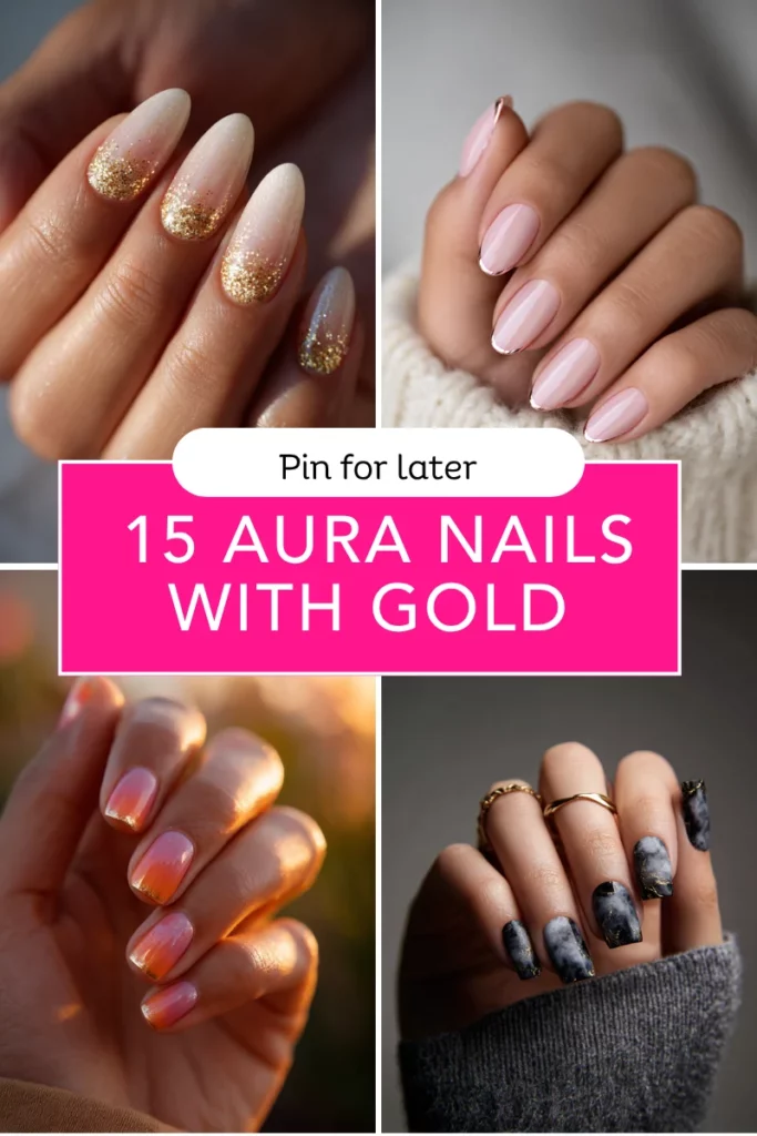 Aura Nails With Gold