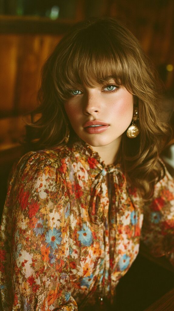 ’70s‑Inspired Curtain Bangs and Layers