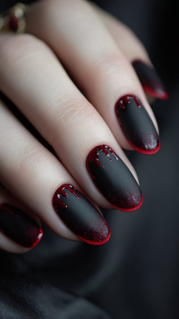 Bloody Drip Grunge Nails