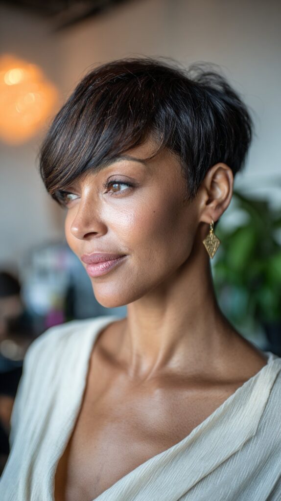 Classic Pixie with Side‑Swept Bangs
