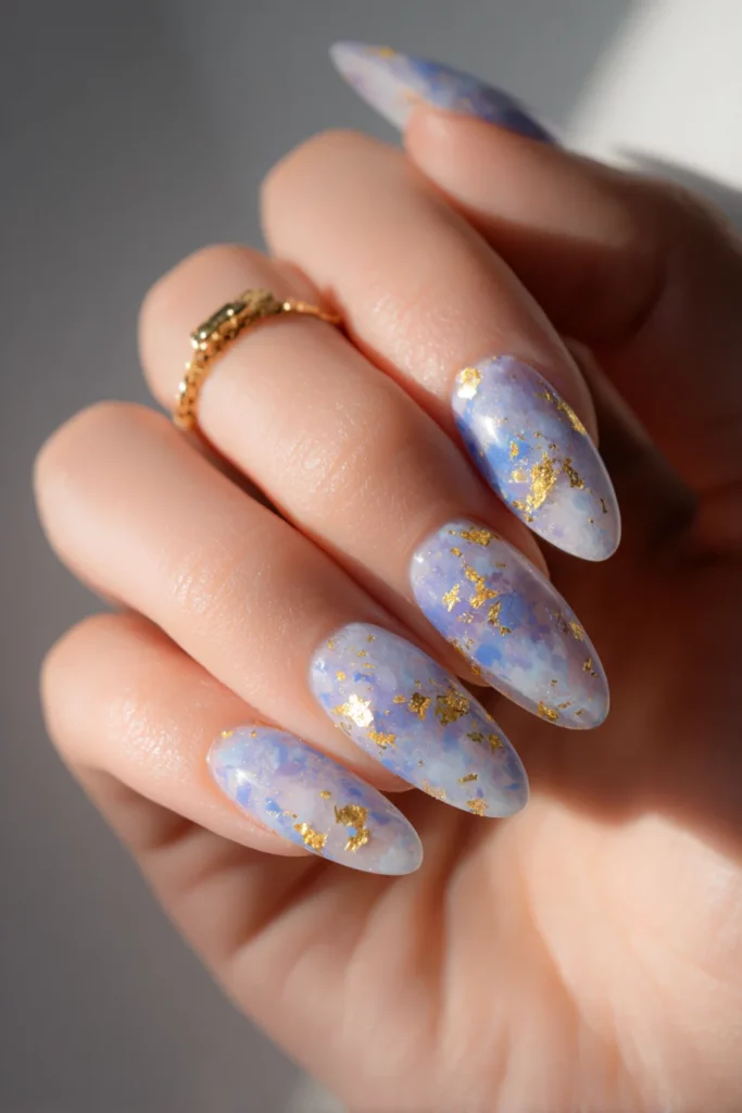 Dreamy Pastel Aura with Gold Flakes
