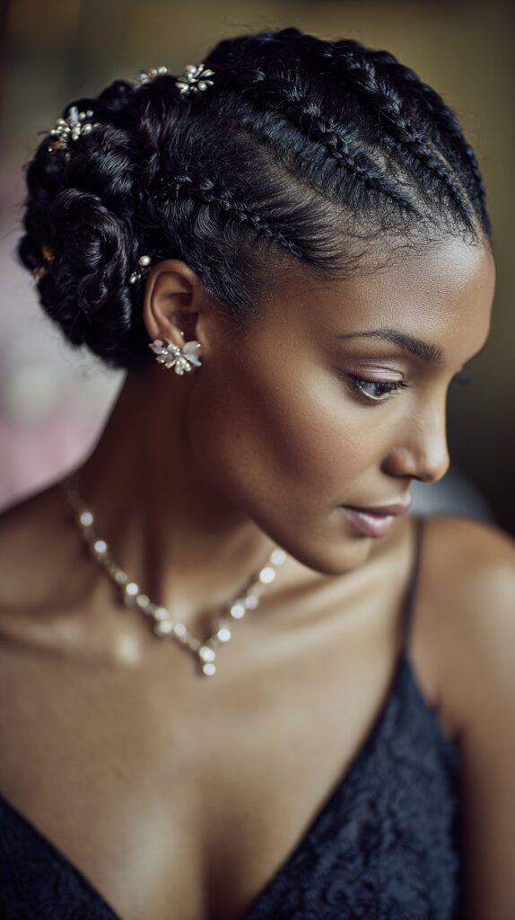 Fulani Braids with Curly Updo