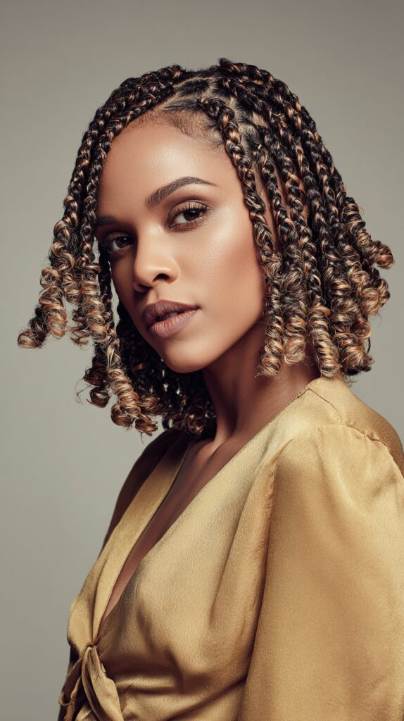 Fulani Braids with Ombré Curls