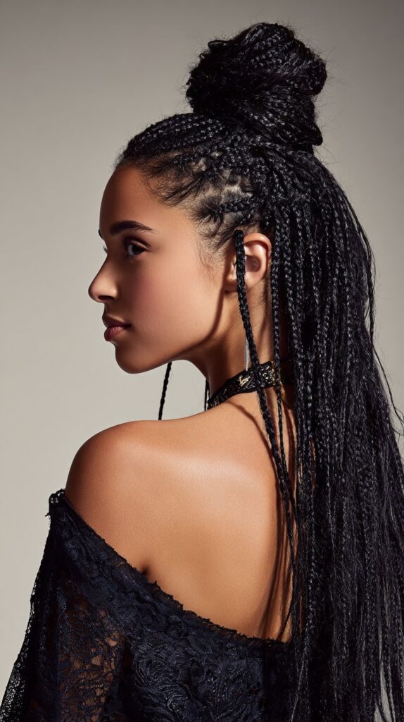 Half‑Up Box Braids