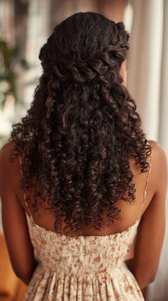 Halo Braid with Cascading Curls