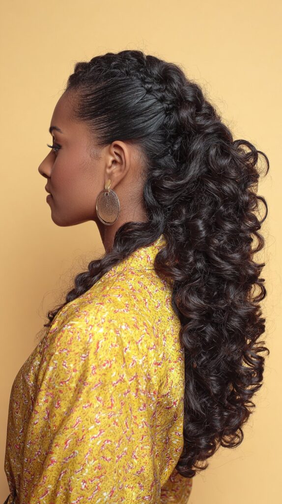 Lemonade Braids with Curly Side Sweep