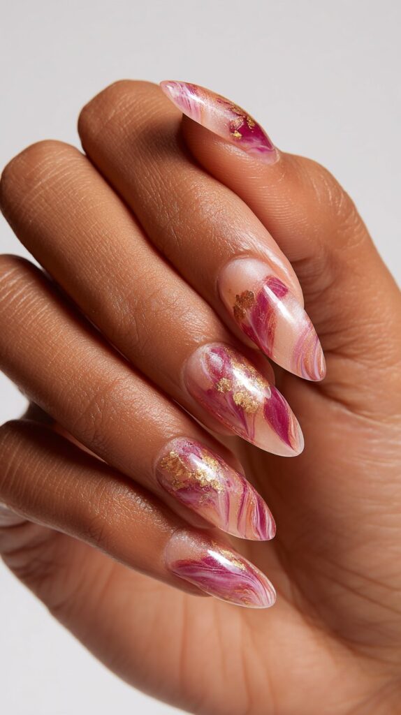 Pink Maximalist Marble Swirls