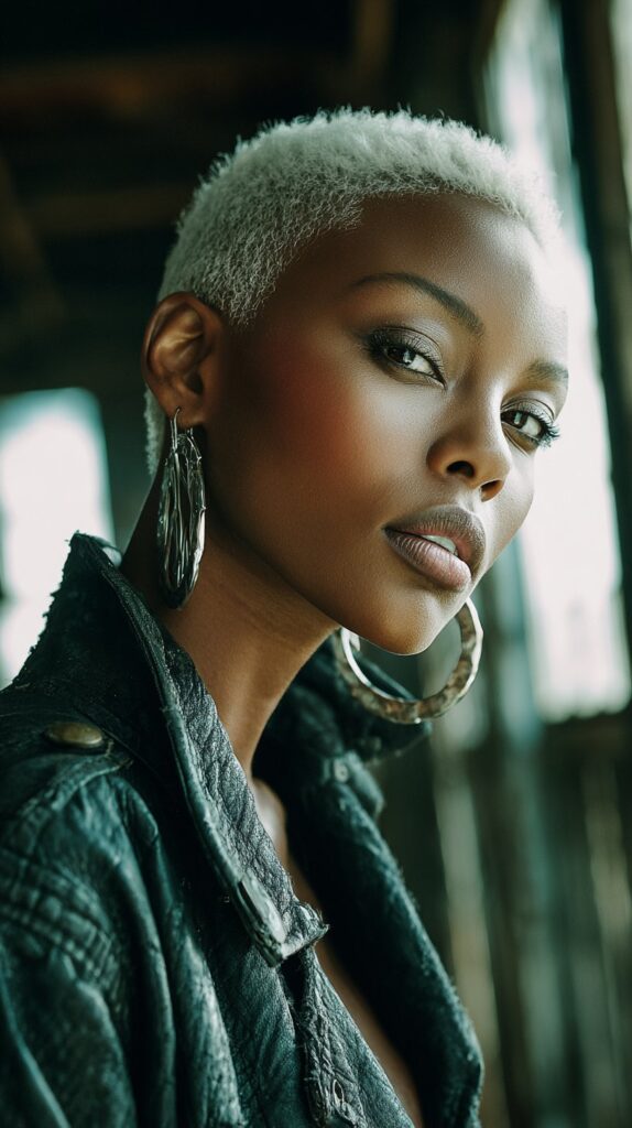 Platinum Blonde Bald Fade