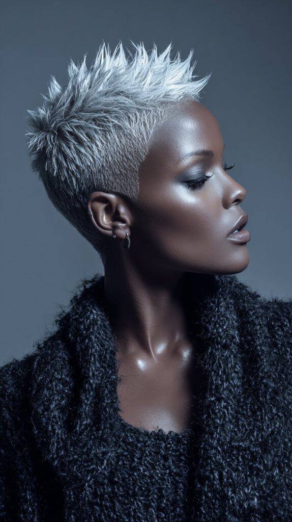 Platinum Blonde Spiky Pixie