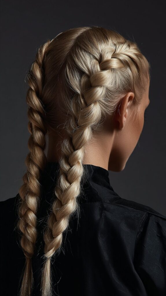 Sleek Dutch Braids