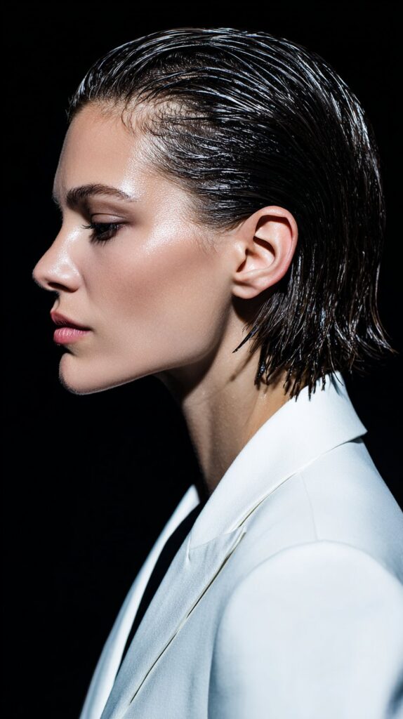 Slicked‑Back Wet Look