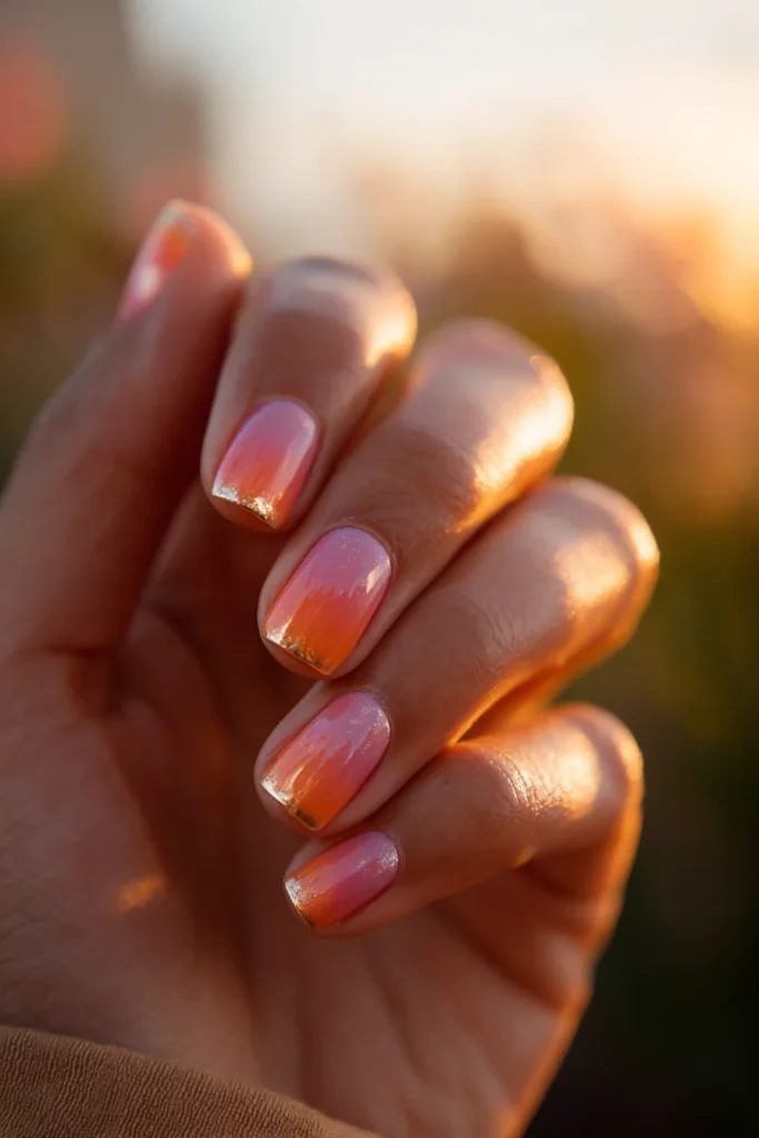 Sunset Aura with Gold Chrome Tips