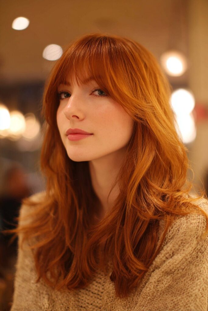 Auburn Curtain Bangs
