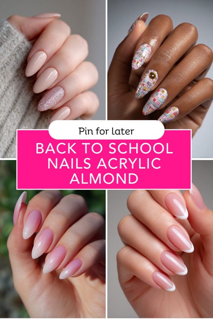Back to School Nails Acrylic Almond