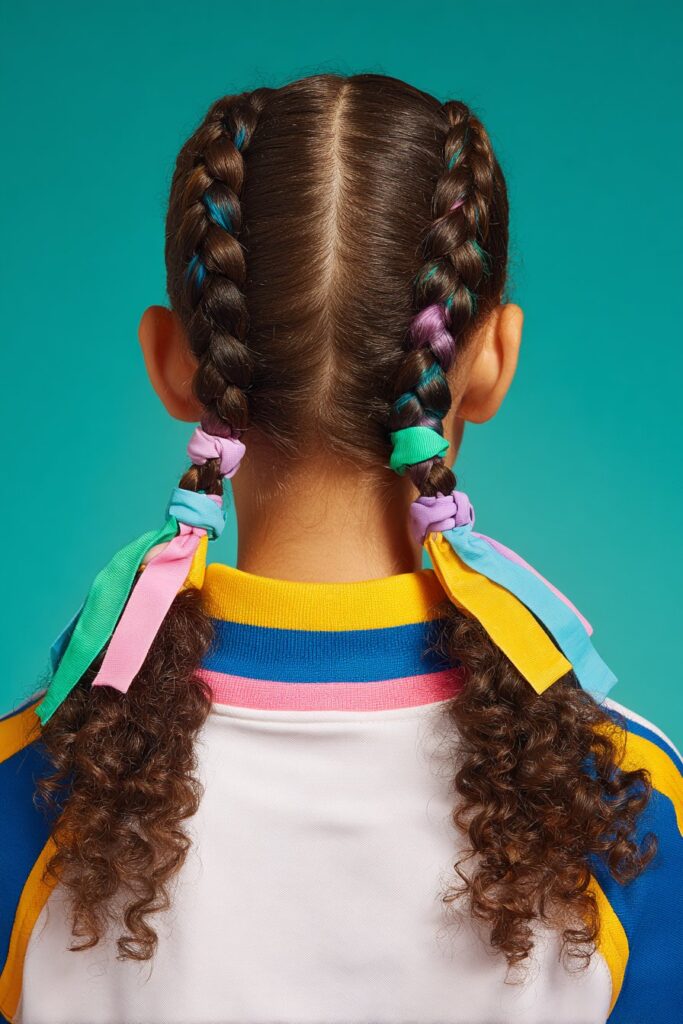 Boxer Braids with Colorful Elastics
