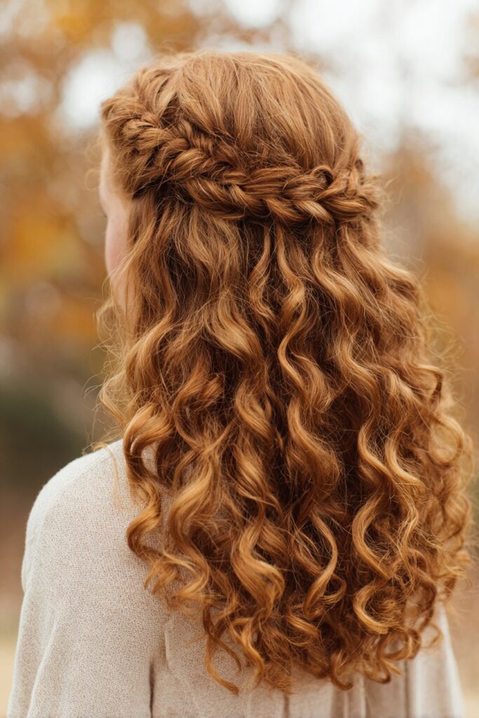 Braided Headband with Loose Curls