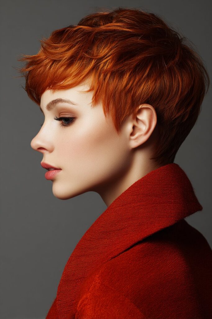 Burnt Orange Pixie Cut
