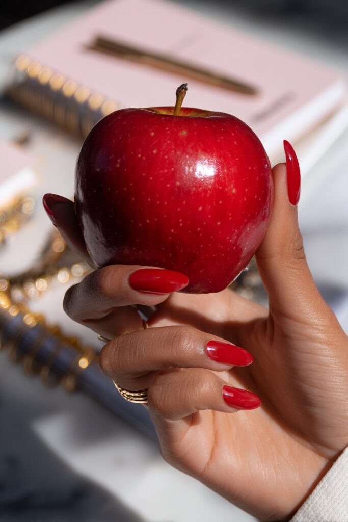 Classic Apple Red Acrylic Tips