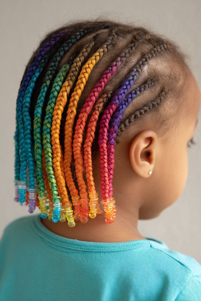 Colorful Beaded Cornrows