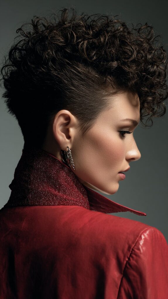Curly Faux Hawk with Defined Sides