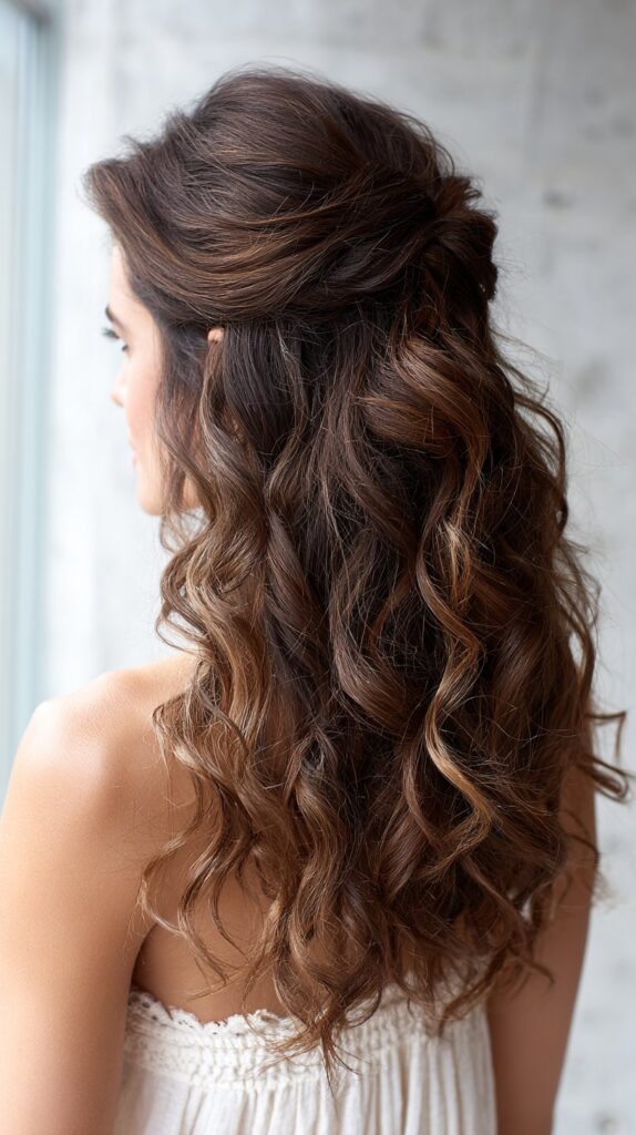Curly Half-Up, Half-Down Style