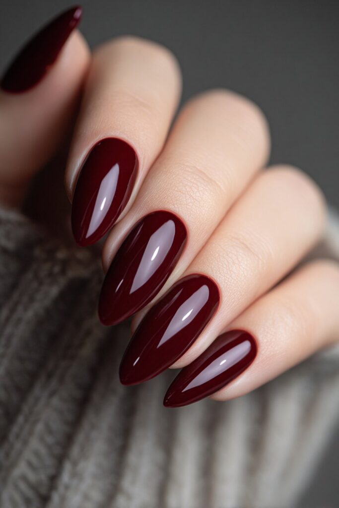 Deep Burgundy Glossy Almonds