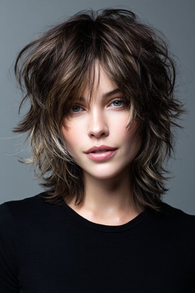 Grey-Blended Shag Cut