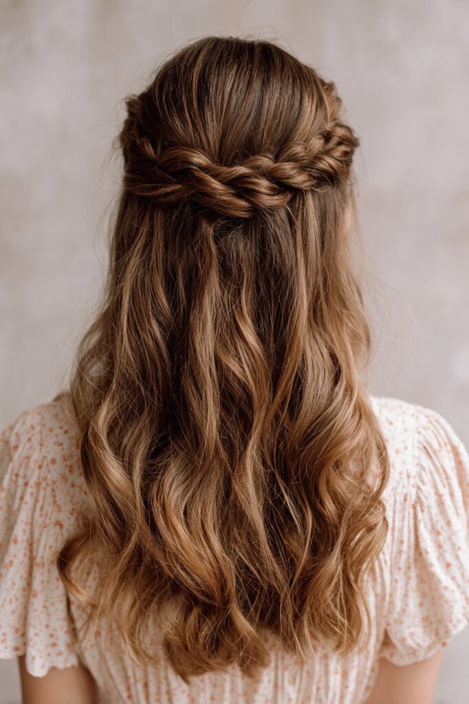 Half-Up Crown Braid