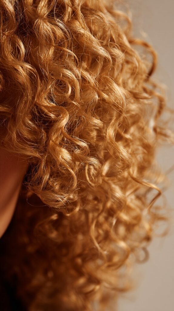 Honey Blonde for Curly Hair