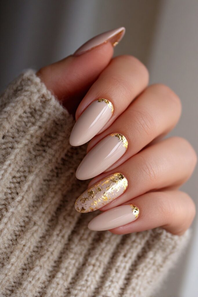 Matte Nude With Gold Accents