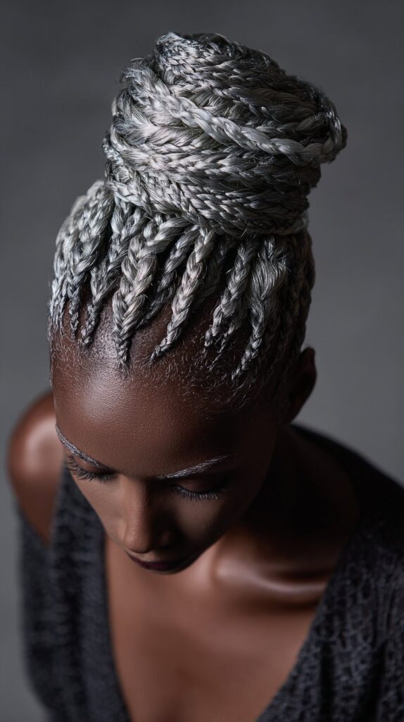 Silver Braided Updo