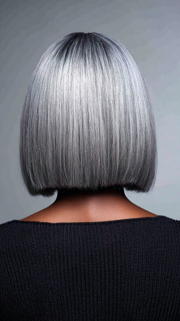 Silver-Gray Blunt Cut