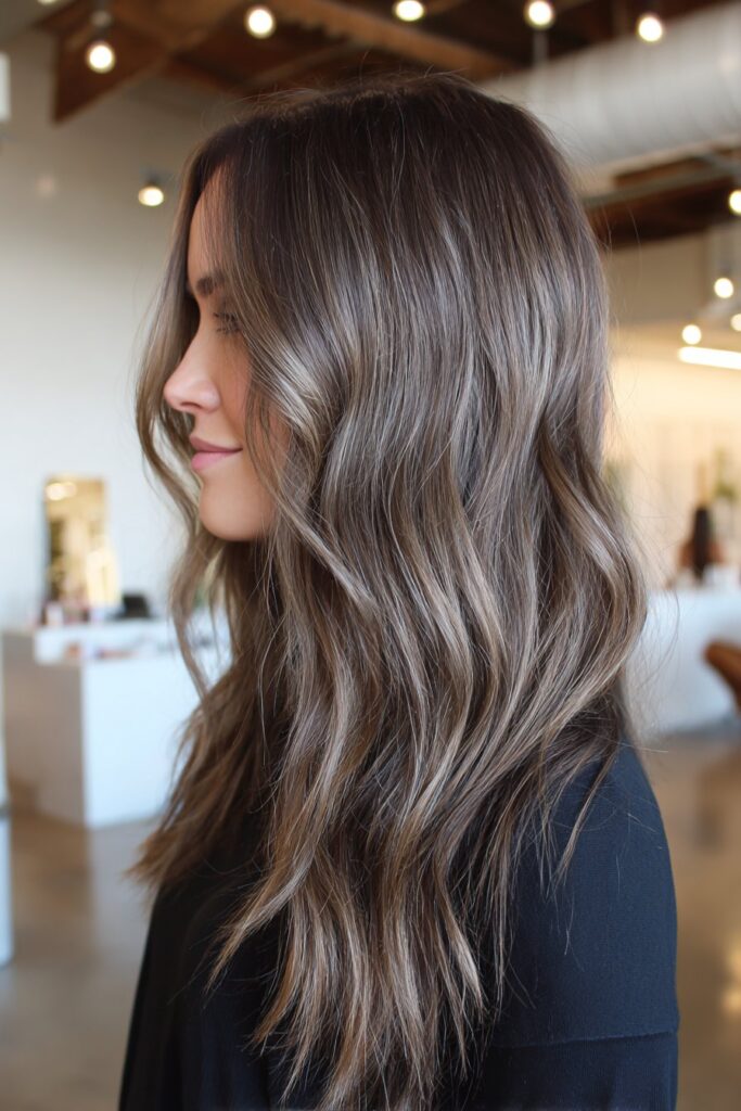 Silvery Brown Balayage