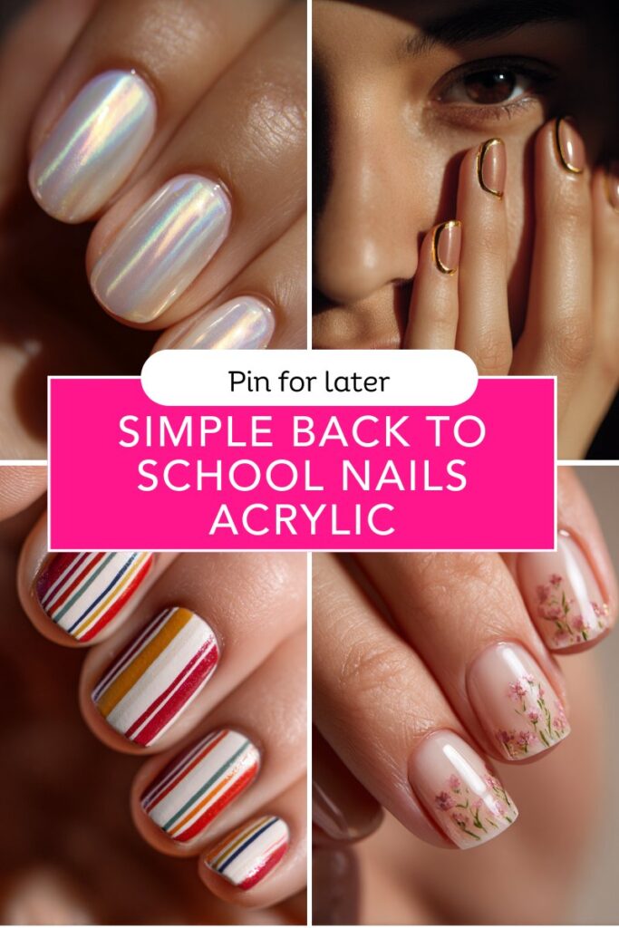 Simple Back to School Nails Acrylic