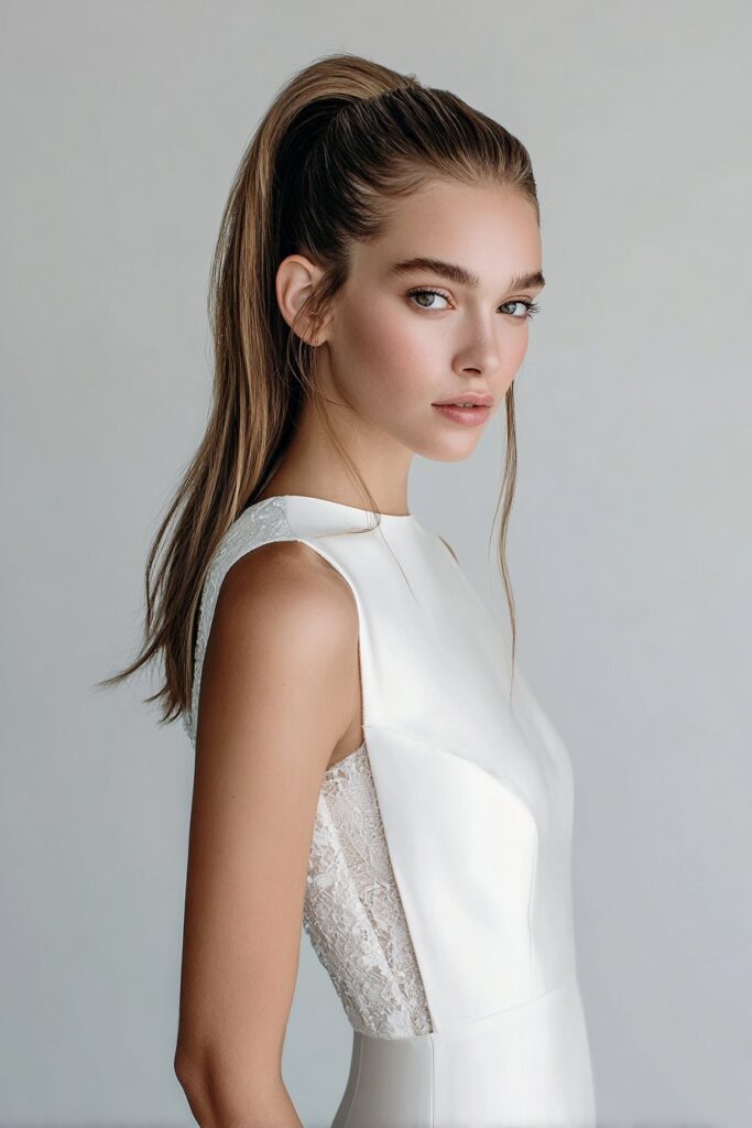 Sleek Half Ponytail with Extensions