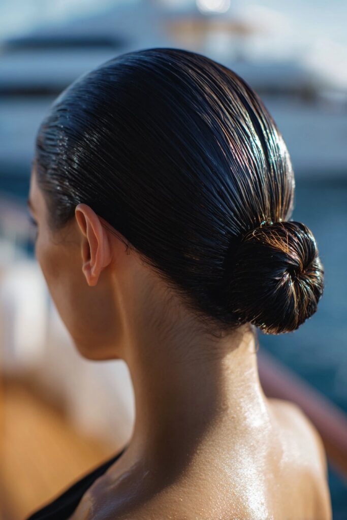Slicked-Back Low Bun