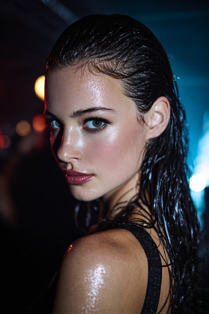 Slicked-Back Wet Look