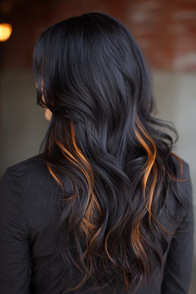 a woman with long black hair