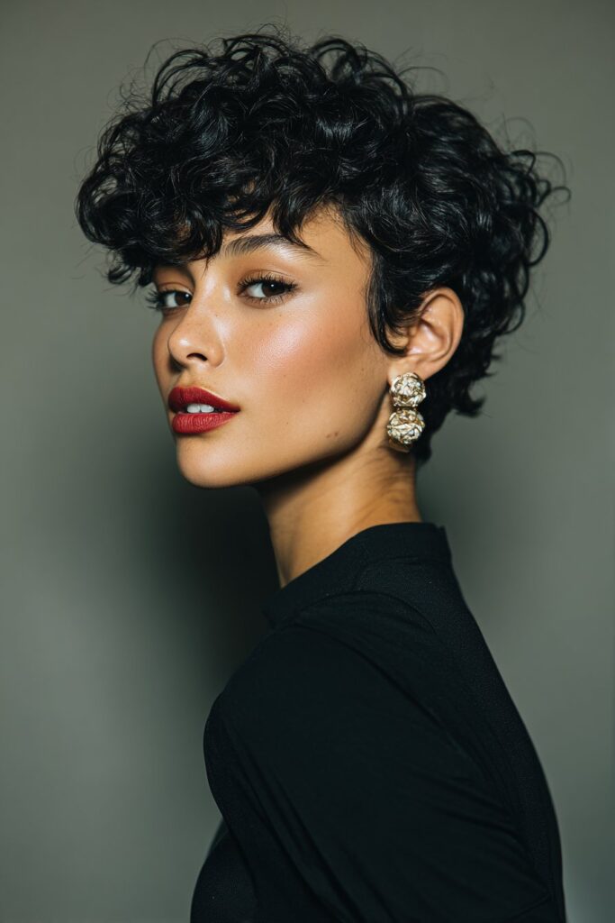 Classic Curly Pixie Cut
