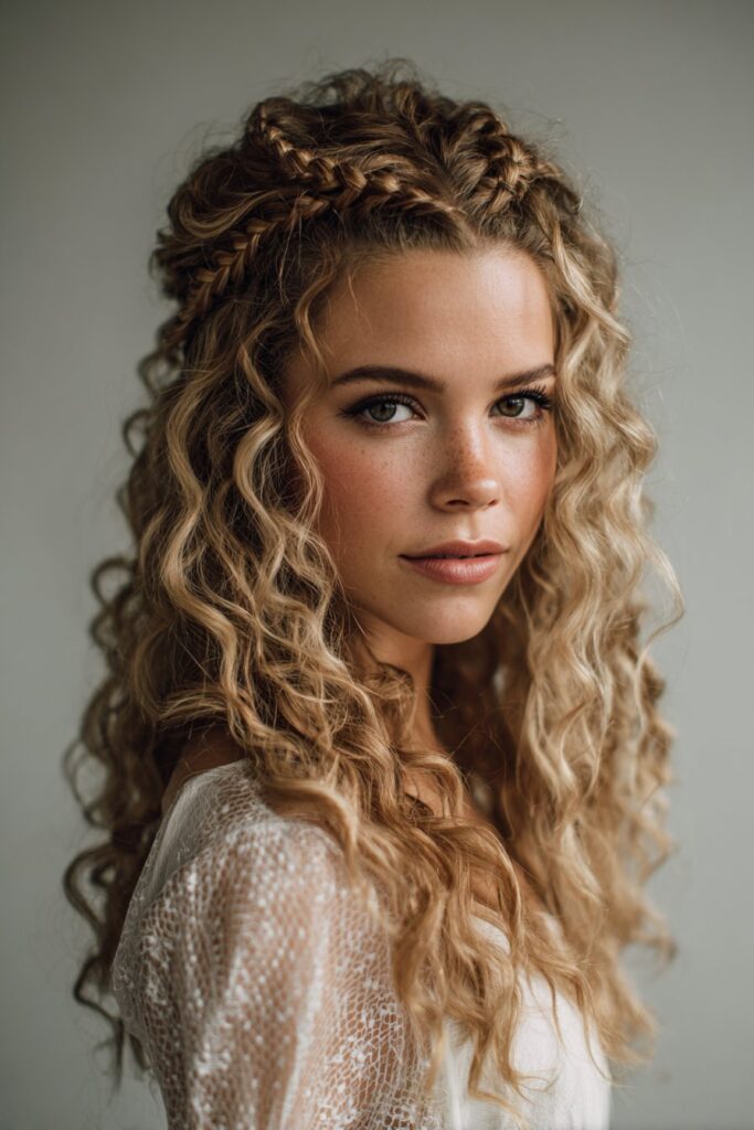 Curly Braided Crown